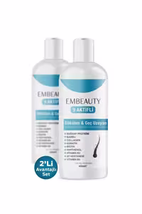 شامپو ضد ریزش مو حاوی کلاژن و کراتینه Embeauty - مجموعه 2 عددی