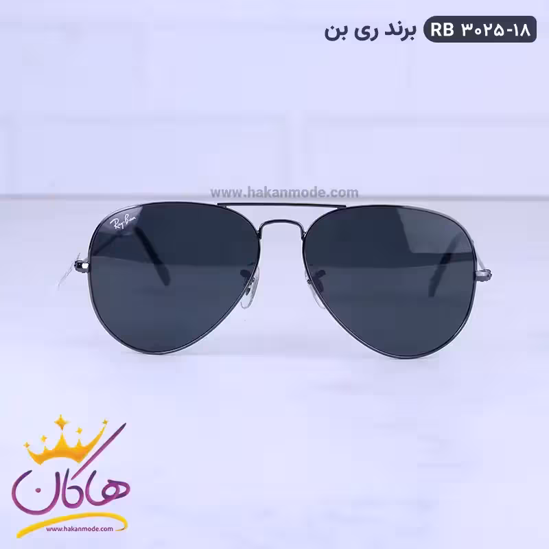 عینک آفتابی ری بن مردانه خلبانی دودی RB3025/18