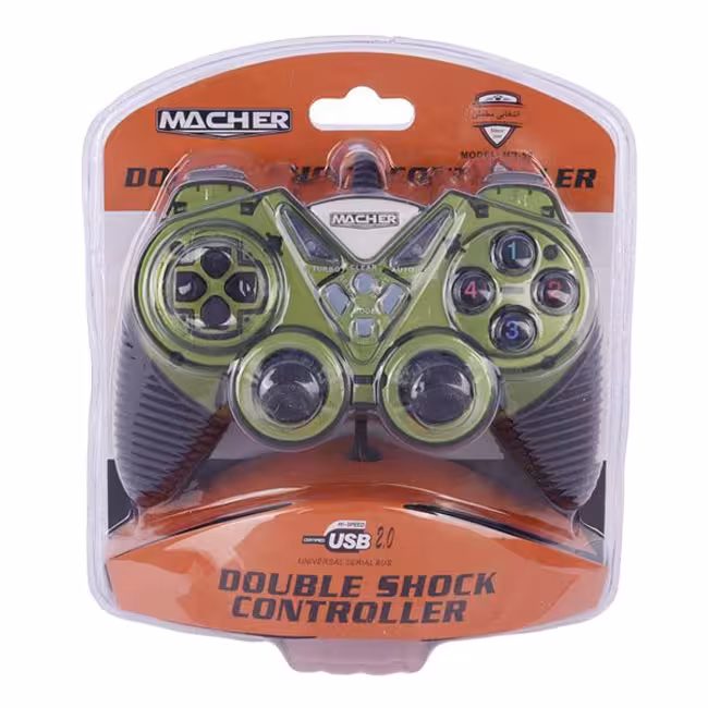 دسته بازی سیمی شوک‌دار Macher مدل MR-59 سبز کد3039