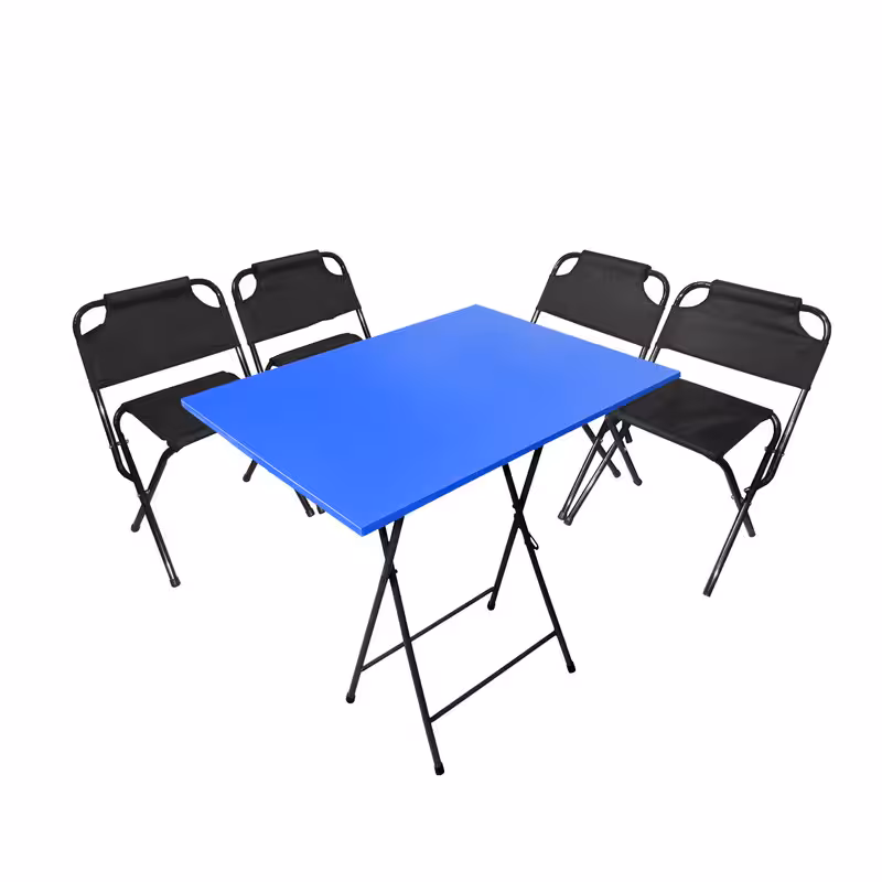 میز و صندلی سفری میزیمو مدل برزنتی پشتدار کد 10498 مجموعه 5 عددی