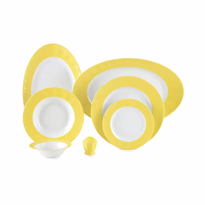 سرویس 29 پارچه 6 نفره پاستل لیمویی