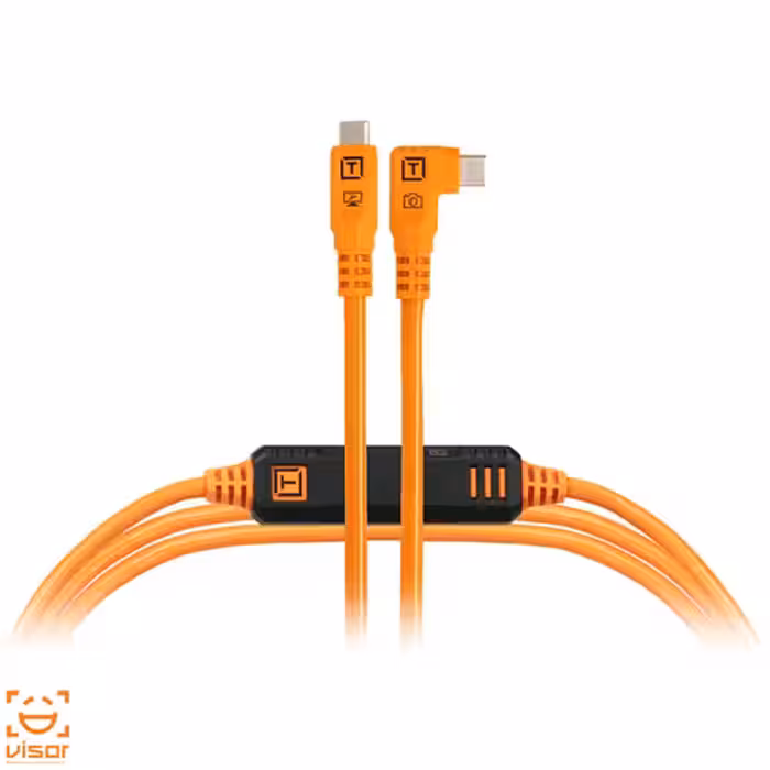کابل تتر تولز Tether Tools TetherPro Optima USB-C Cable ( Right-Angle)CUC15RTG2-ORG