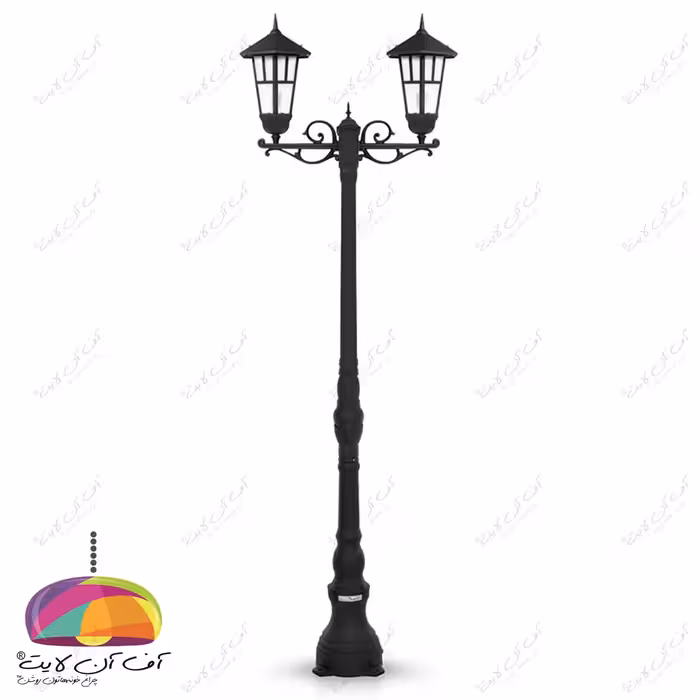 چراغ پارکی دو شعله مدل وندا شاخه سارینا پایه افرا شب تاب
