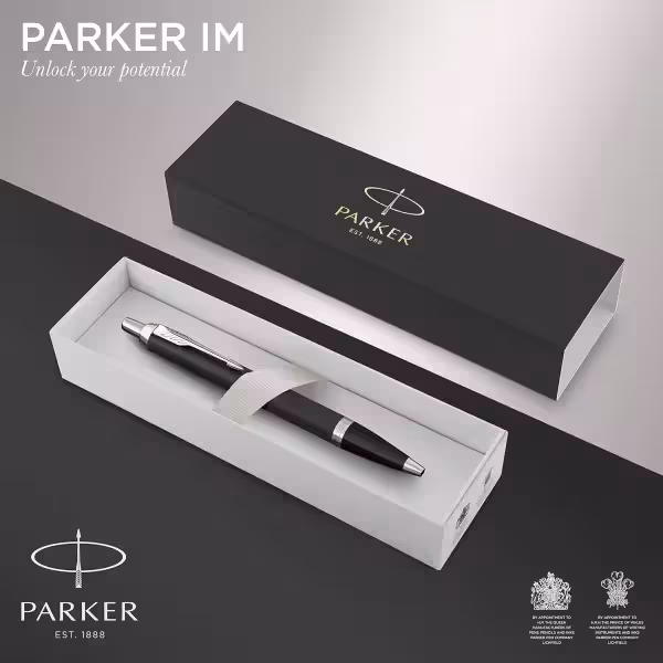 خودکار پارکر آی ام لاک مشکی گیره استیل - Parker IM Ballpoint Pen Black with Chrome Trim