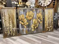 تابلو تکسچر سه تیکه برجسته طرح گل