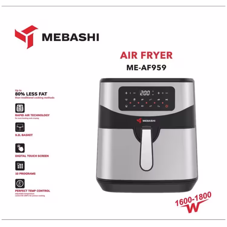 خرید سرخکن بدون روغن مباشی مدل ME-AF959 | ظرفیت 9.2 لیتر و توان 1800 وات