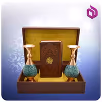 نهج البلاغه پالتويی چرم با دوگلدان فیروزه 16