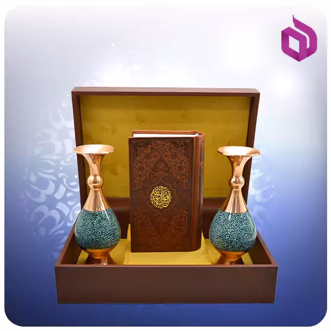 نهج البلاغه پالتويی چرم با دوگلدان فیروزه 16