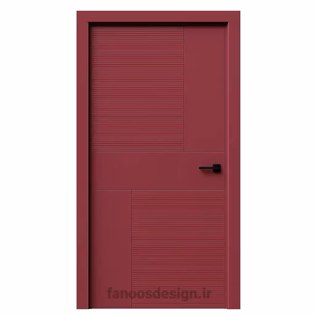 درب مدرن زرشکی شیار‌دار کد 30654