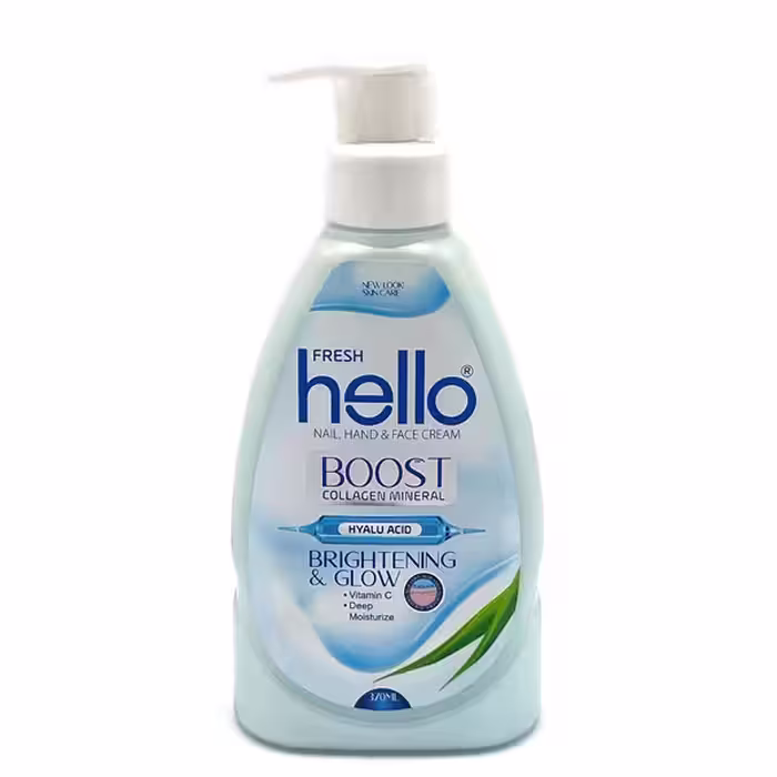 کرم پمپی آلوئه ورا هلو فرش حجم 370 میلی لیتر | Hello Fresh Aloevera Cream 370 ml