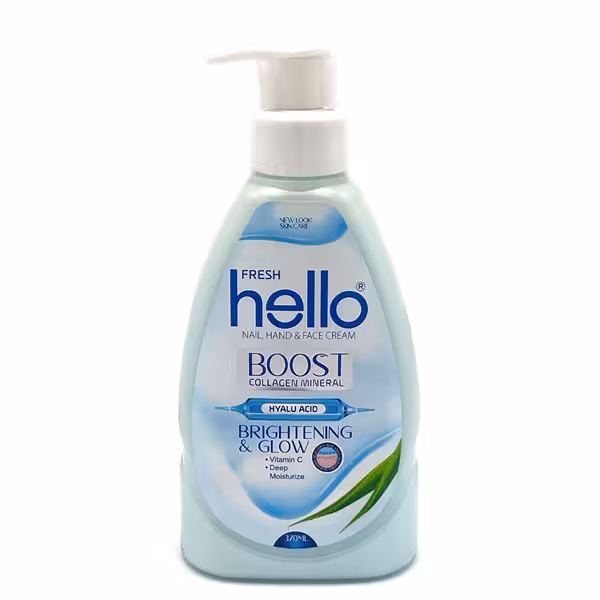 کرم پمپی آلوئه ورا هلو فرش حجم 370 میلی لیتر | Hello Fresh Aloevera Cream 370 ml