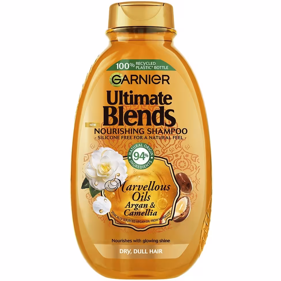 شامپو مو روغن آرگان و گل کامیلا گارنیر Garnier مدل Utimate Blends حجم 400ml