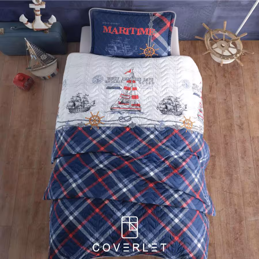 روتختی پنبه دوزی پسرانه طرح کشتی مدل Maritime