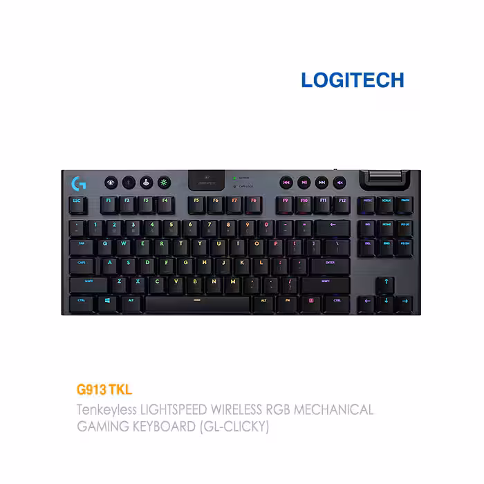 کیبورد گیمینگ لاجیتک G913 TKL LIGHTSPEED RGB GL-CLICKY
