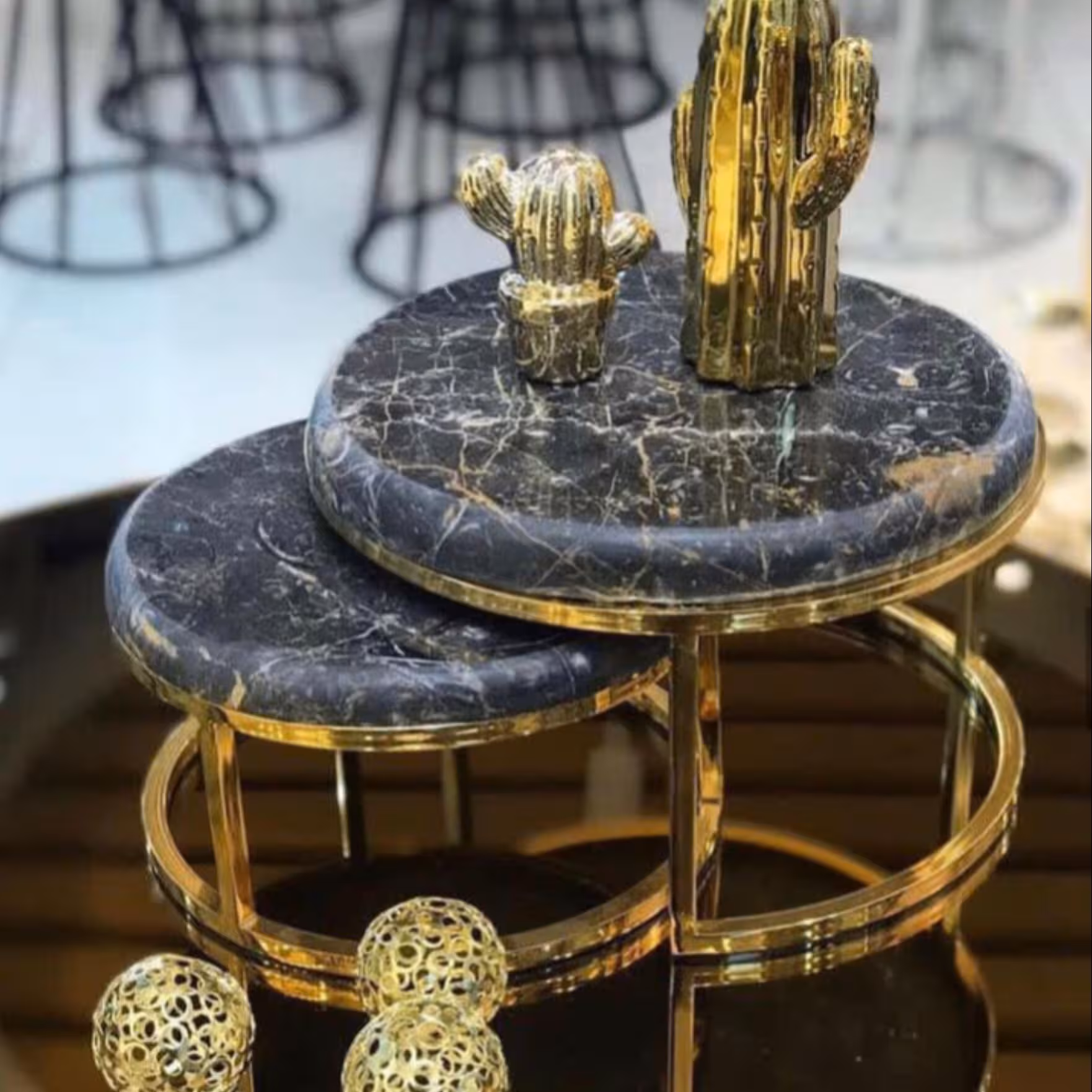 ست دوتایی استند پذیرایی سنگی