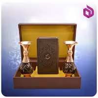 صحيفه سجاديه پالتويی چرم با دوگلدان الماس تراش 16