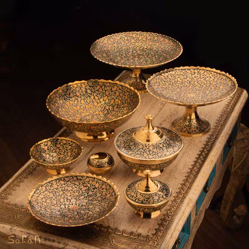 ست پذیرایی برنجی میناکاری کد 430