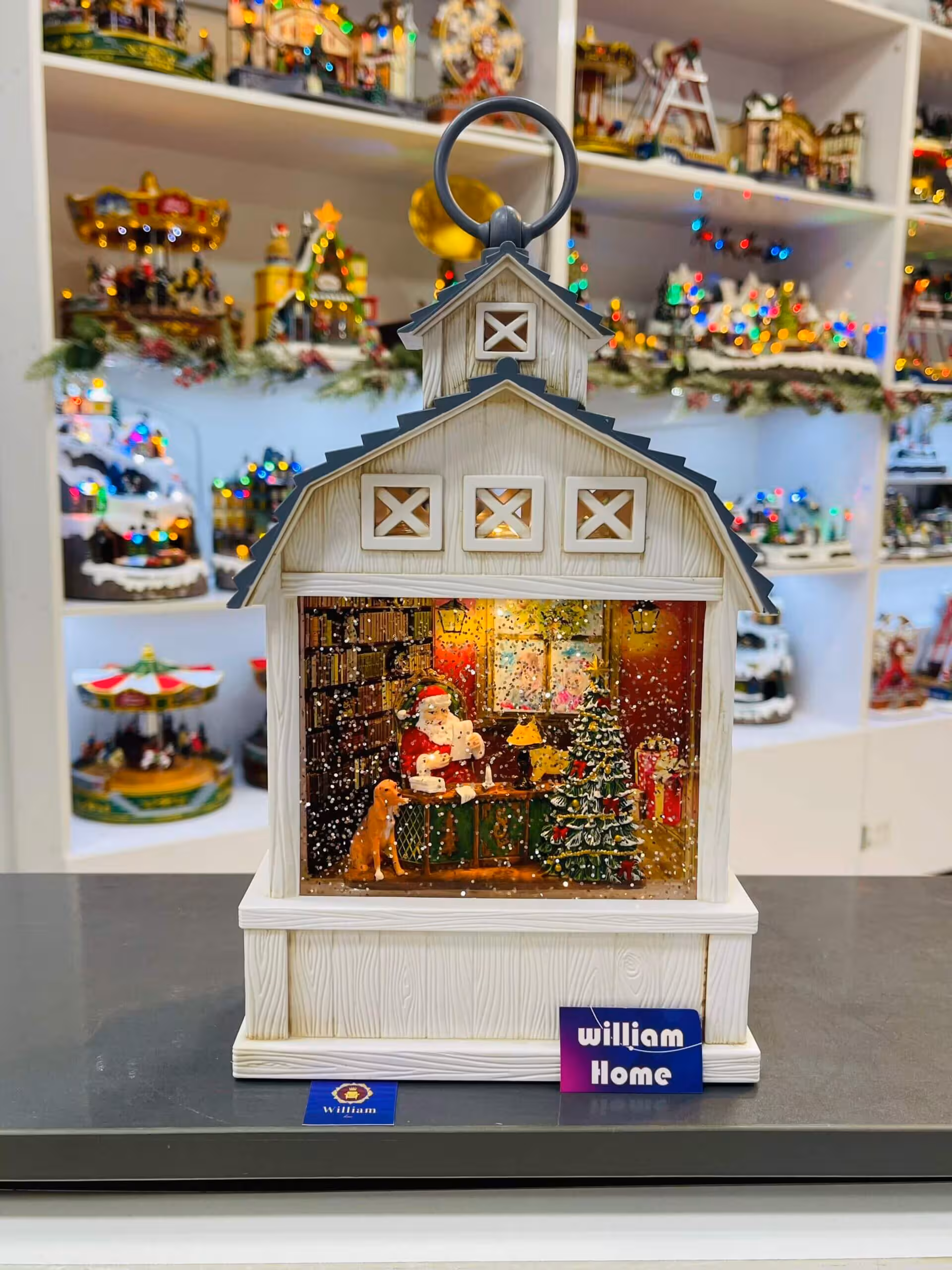 فانوس موزیکال کلبه ای بابانوئل نامه خوان