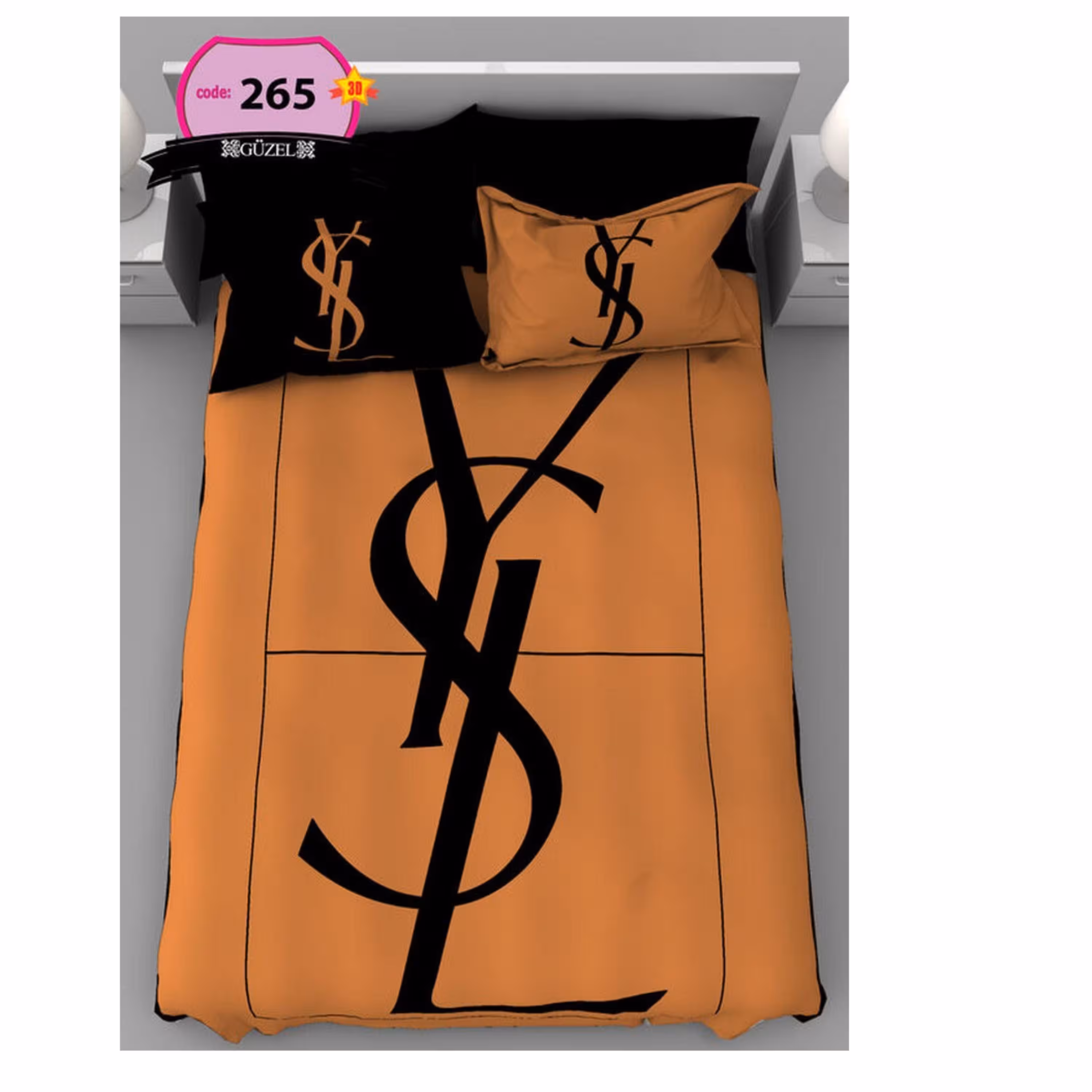 روتختی دونفره سه بعدی برند گوزل 7 تکه کد 265