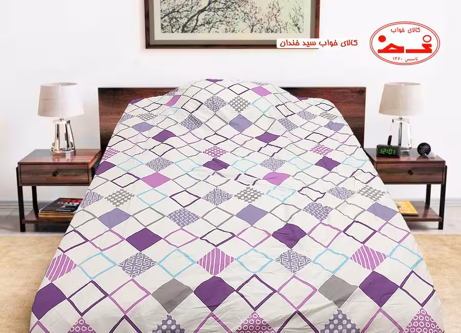 سرویس لحاف یک نفره لوزی سرخابی