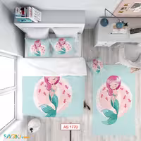 سرویس روتختی طرح پری دریایی یک نفره کد AS1770