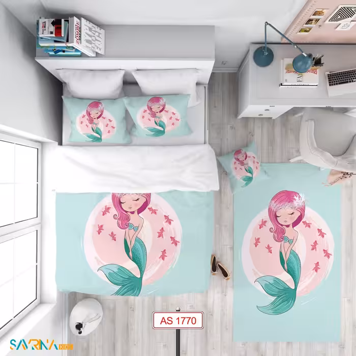 سرویس روتختی طرح پری دریایی یک نفره کد AS1770