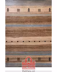 گلیم فرش ماشینی ساوین کد 4002 شکلاتی