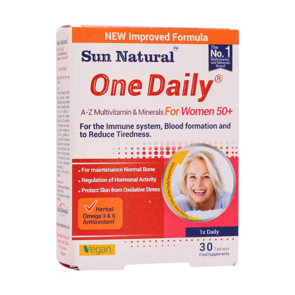 قرص مولتی ویتامین مینرال وان دیلی بانوان بالای 50 سال سان نچرال 30عدد | Sun natural One Daily Multi Vitamin For Women Up 50 Years