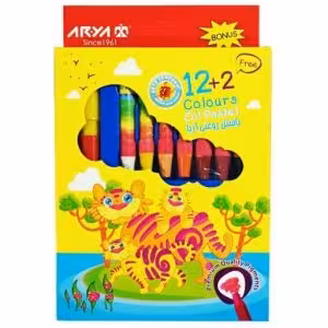مداد شمعی12رنگ آریا