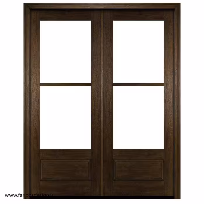 درب داخلی دو لنگه شیشه‌خور کلاسیک مدرن کد1196