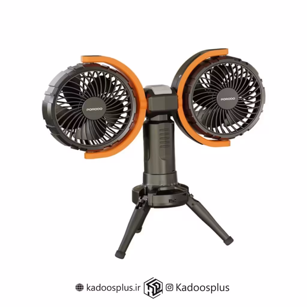 پنکه شارژی قابل حمل به همراه چراغ و پاوربانک پرودو مدل PD-LFST150