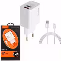 آداپتور شارژر 2 پورت با کابل میکرو 18 متری فست Arson AN-27