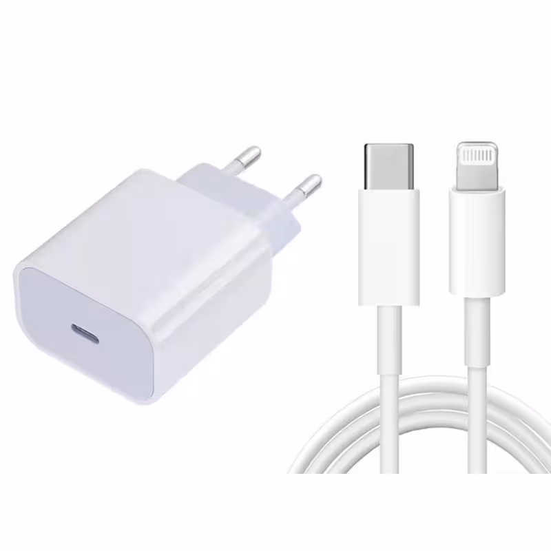 شارژر دیواری مدل 20W به همراه کابل تبدیل لایتنینگ | کالا مکس