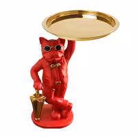 مجسمه سگ میزبان سینی به دست