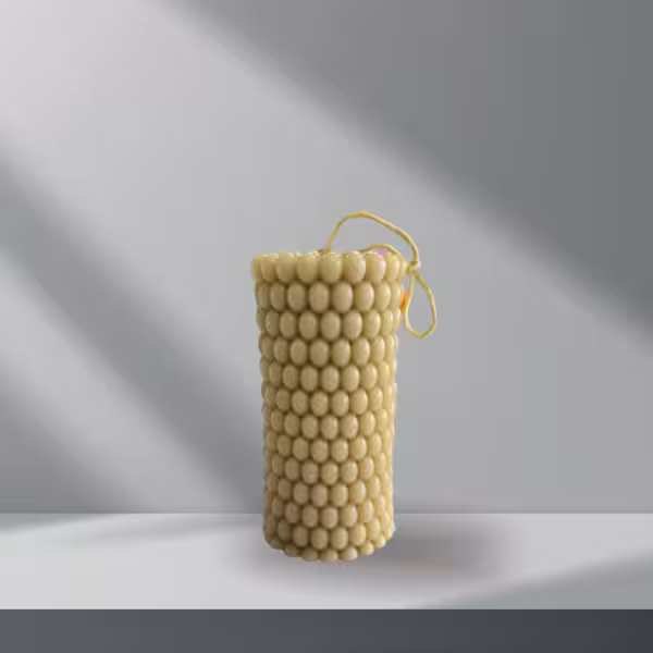 شمع دکوری استوانه مرواریدی نسکافه ای