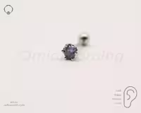پیرسینگ گوش مدل Round/Purple کد EStJw