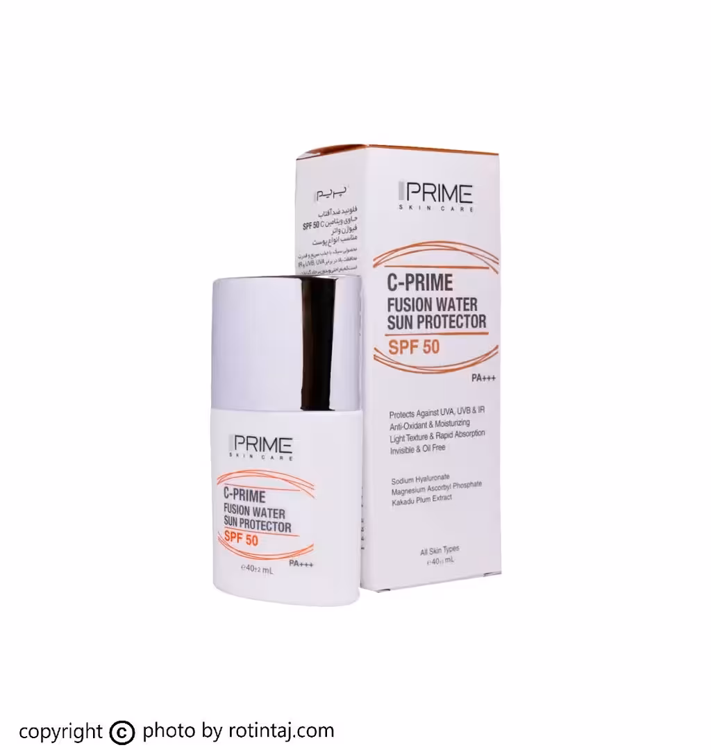 فلوئید ضد آفتاب بی رنگ SPF50 حاوی ویتامین سی فیوژن واتر پرایم 40 میلی