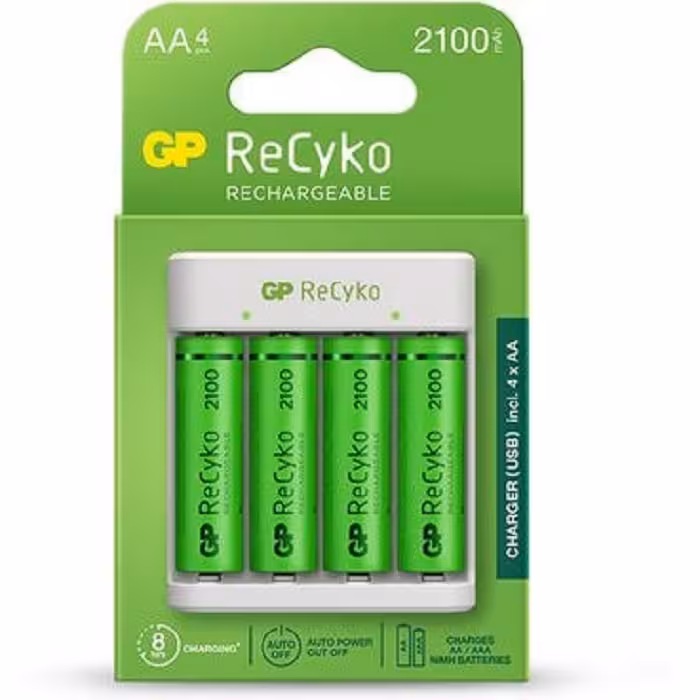 باتری قلمی قابل شارژ جی پی مدل ReCyko ظرفیت 2100 میلی آمپر ساعت بسته 4 عددی