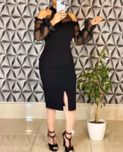 پیراهن شب زنانه کرپ مدل مجلسی کوتاه گیتا میدی
