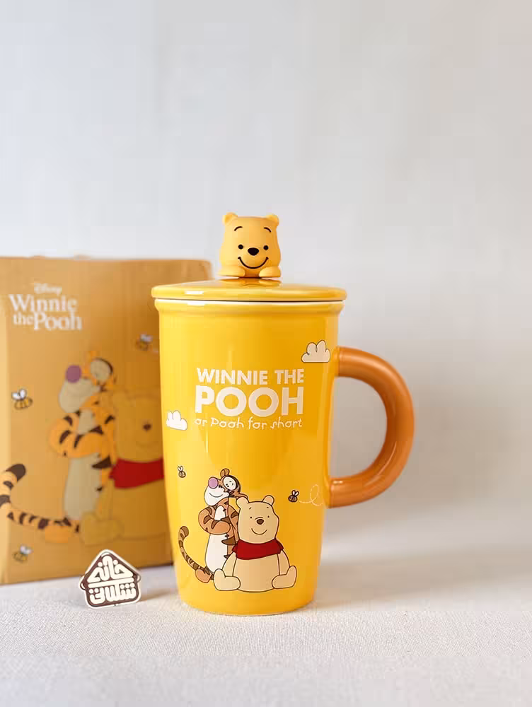 ماگ دیزنی بلند استیچ و پو درب دار کد002970