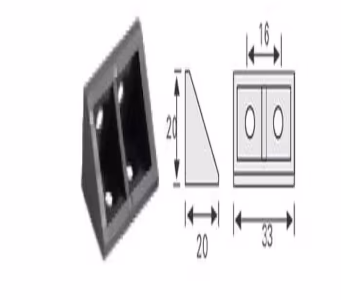 گونیا مثلثی مدل J8 چهار پیچ رنگ مشکی فانتونی کد M154