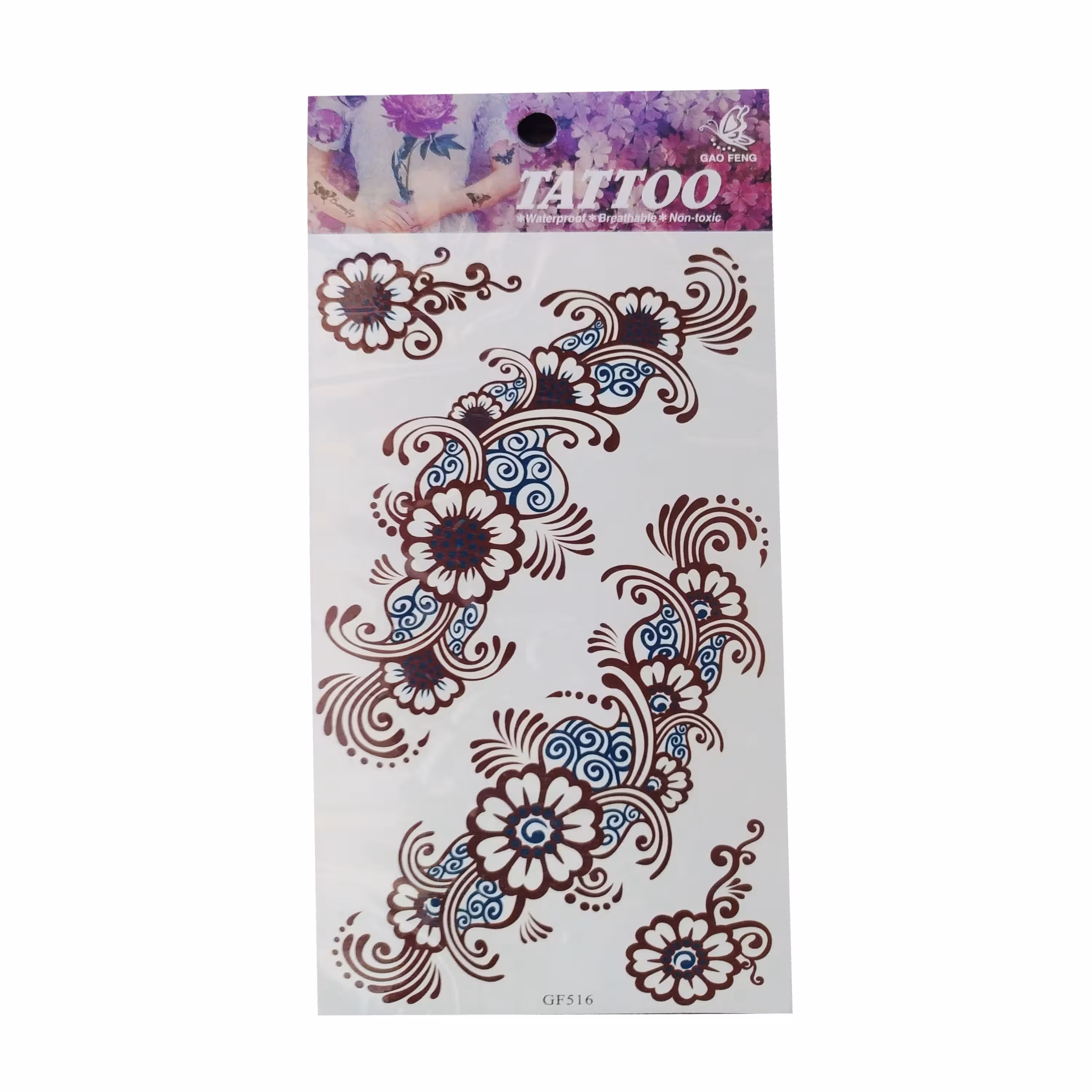 تتو موقت طرح گل و پیچک