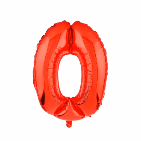 بادکنک فویلی عدد صفر قرمز