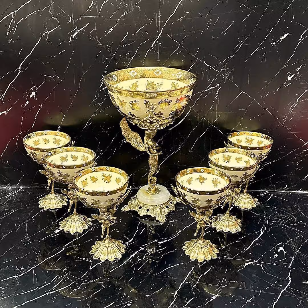 ست هفت سین برنزی کاسه چینی طرح 4سال1403ست هفت سین برنزی کاسه چینی طرح 4سال1403