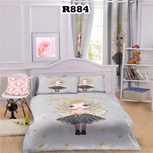 روتختی چاپی طرح دختر مو فرفری کد R884