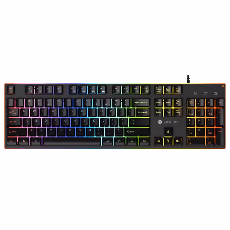 کیبورد گیمینگ لاجی کی مدل K210B، سوییچ ممبران، Full-Size، نورپردازی RGB | کالا مکس