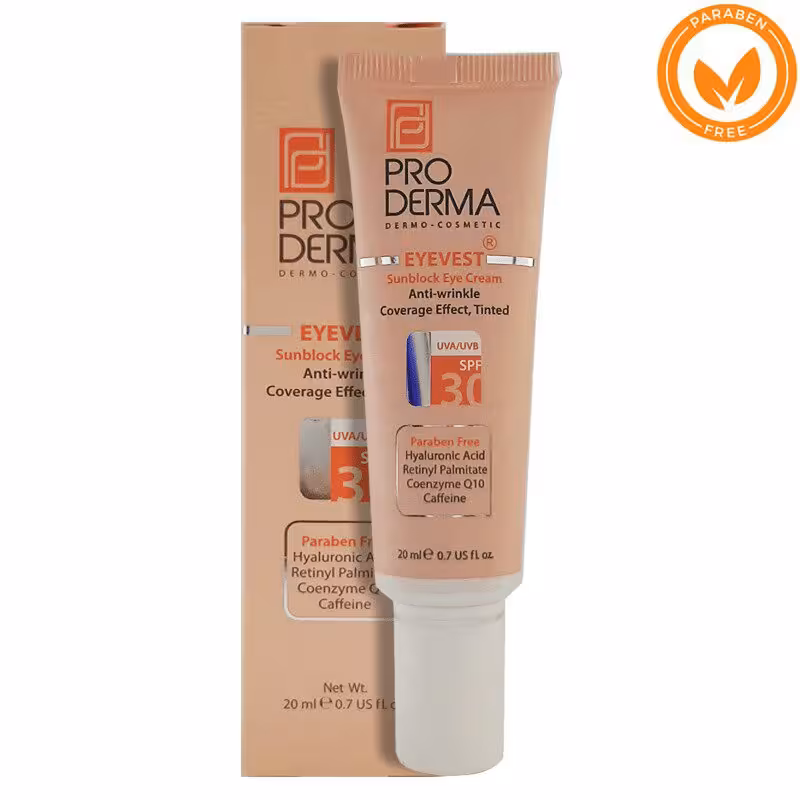 کرم رنگی، پوشاننده و ضد چروک دور چشم با ضدآفتاب SPF30 پرودرما (کانسیلر)
