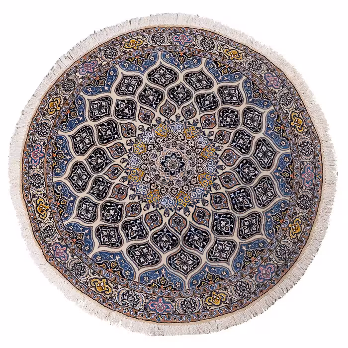 فرش دستبافت دایره ای دو و نیم متری