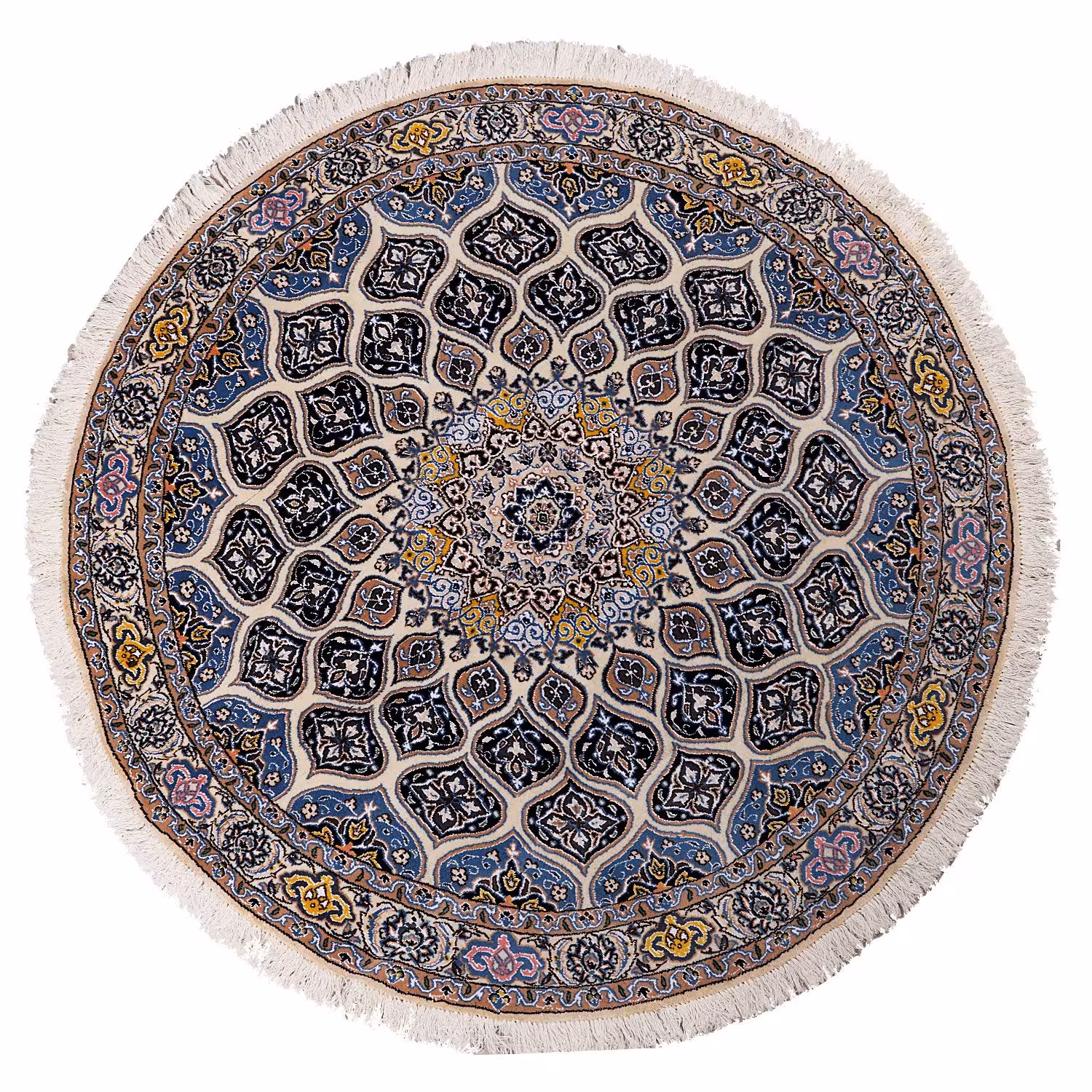 فرش دستبافت دایره ای دو و نیم متری