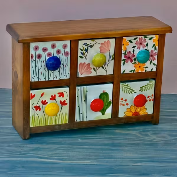 دراور رو میزی با شش کشو طرح چهار